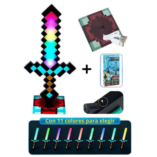 Espada Minecraft™ con Luces RGB