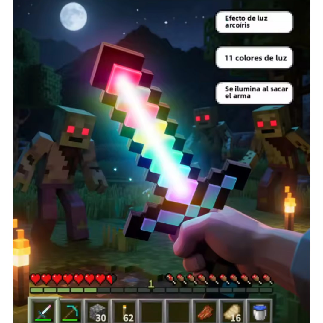 Espada Minecraft™ con Luces RGB